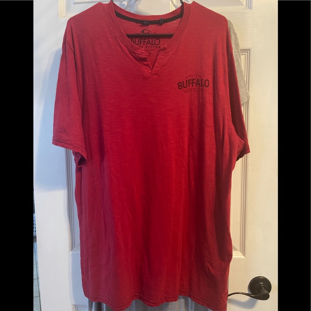Buffalo David Bitton NWOT XL Red Henley T-shirt